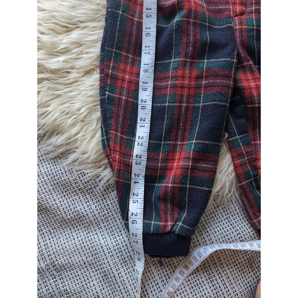 Vintage Muffling Holiday Plaid ROMPER 3T Blue & Red Toddler One Piece - Picture 11 of 11